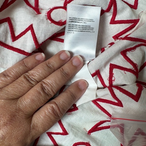 NWT Farm Rio Red white cut work minidress with optional sash Medium - Picture 8 of 8